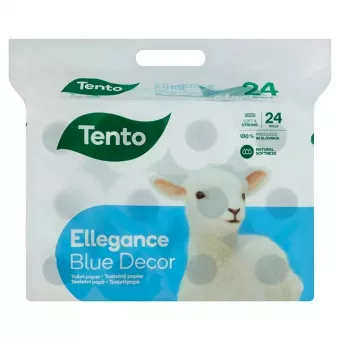 Tento Toalettpapír - 3 rétegű/24 tekercs - Sensitive - Blue Deco